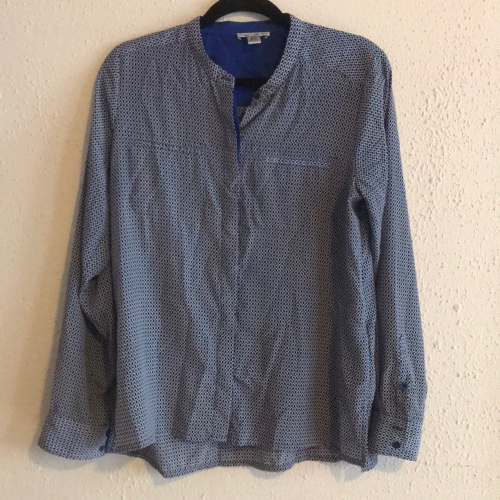 Women’s blue and white blouse